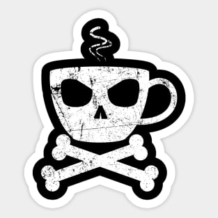 Vintage retro Coffee Mug Skull designer Sticker